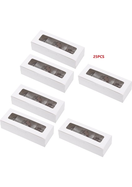 25 Adet Makarna Kutuları Açık Ekranlı Pencere Macarons Konteyneri Veya Çikolata Tatlıları Için Ambalaj Kutusu Kiti Kek A (Yurt Dışından) fırsatları