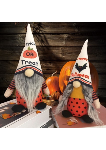 Cadılar Bayramı Dekorasyonları Cadılar Bayramı Gnomes - El Yapımı Cüceler Yarasa Balkabağı ile Peluş Dekor, Ev Yemek Masası Cnome Süsleme (Yurt Dışından) fiyatları