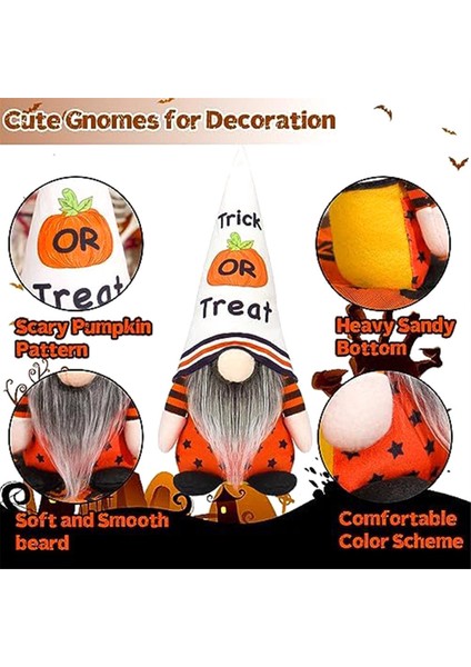 Cadılar Bayramı Dekorasyonları Cadılar Bayramı Gnomes - El Yapımı Cüceler Yarasa Balkabağı ile Peluş Dekor, Ev Yemek Masası Cnome Süsleme (Yurt Dışından) fırsatları