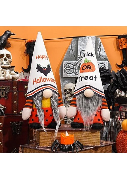 Cadılar Bayramı Dekorasyonları Cadılar Bayramı Gnomes - El Yapımı Cüceler Yarasa Balkabağı ile Peluş Dekor, Ev Yemek Masası Cnome Süsleme (Yurt Dışından) indirimleri