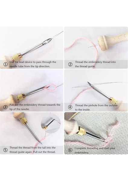 7pcs Yetişkinler Için Ayarlanabilir Yumruk Iğne Nakış Kiti - Araçlarla Tam Başlangıç ​​seti - Yumruk Iğnesi Için Mükemmel (Yurt Dışından) fırsatları