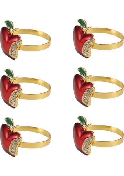 6 Kişilik Peçete Halkaları, Düğün Için Kırmızı Elma Peçete Yüzüğü, Akşam Yemeği Partisi, Ziyafet, Noel Için Serviette, Doğum Günü (Yurt Dışından) fiyatları