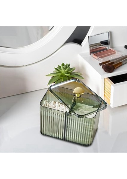 Pamuklu Swabs Dispenser 3 Izgaralar Pamuklu Tutucu Temiz Kapaklı Kozmetik Basit Tip Pamuklu Ped Tutucu Saklama Kutusu, A (Yurt Dışından) fırsatları