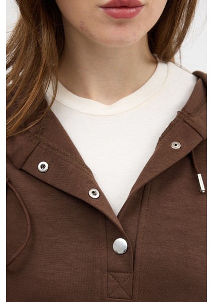 Kahve Cepli Kapüşonlu Tunik Pantolon Takımı 8105A fırsatları