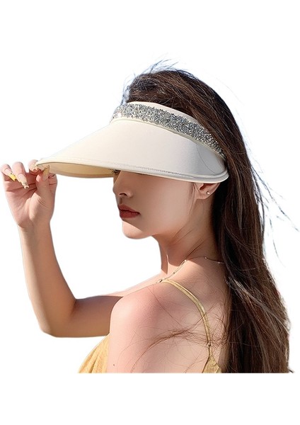 Kadınlar Için Yeni Stil Parlak Elmas Kafa Bandı Içi Boş Üst Güneş Şapkası (Yurt Dışından)