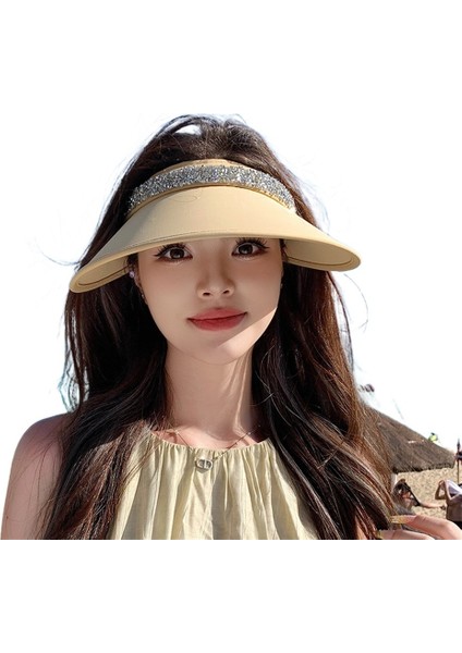 Kadınlar Için Yeni Stil Parlak Elmas Kafa Bandı Içi Boş Üst Güneş Şapkası (Yurt Dışından)