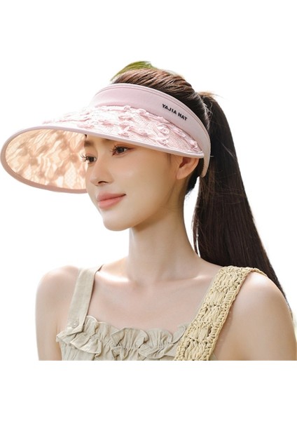 Kadınlar Için Çiçek Desenli Yazlık Güneş Şapkası, Rahat ve Güneşe Dayanıklı, Geniş Kenarlı Açık Hava Bisiklet Şapkası (Yurt Dışından)