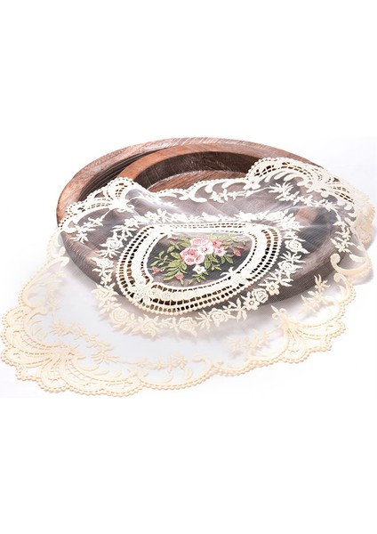 6pcs Yemek Masa Kapağı Işlemeli Masa Bezi Zarif Yuvarlak Dantel Masa Korku Kahve Barışları Peçete Parti Dekorasyonu (Yurt Dışından) modelleri