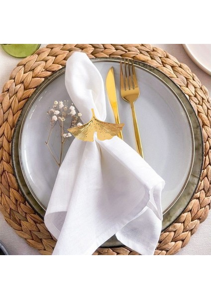 Peçete Yüzük Seti 6, Ginkgo Yaprak Peçete Halkaları Düğün Altın Peçete Tokası Şükran Günü Masa Dekorasyonu (Yurt Dışından) indirimleri