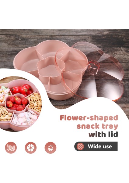 Atıştırmalık Saklama Kutusu, Çiçek Şekli Atıştırmalık Tepsisi Kapalı, Fındık Şekerleme Kutusu, Meyve Kutusu Kuru Meyve Kabı, Pembe (Yurt Dışından) fırsatları