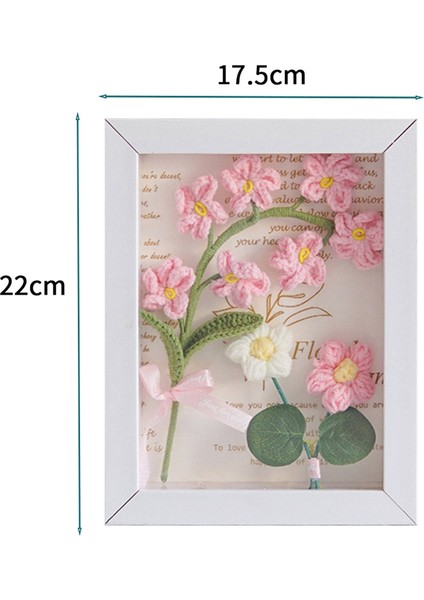 Tığ Işi Yün Çiçek Bitmiş Örme Buket Fotoğraf Süsleri Kolye Sevgililer Günü Hediye Pembe (Yurt Dışından) fırsatları