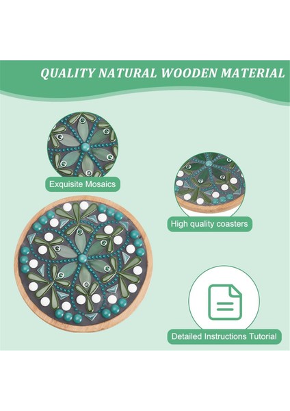 Dıy Seramik Mozaik Kiti Çiçek Mozaik Bambu Coaster Seti Yetişkin Yeni Başlayanlar Için Set Yeşil Cam Mozaik Fayans Ev Dekorasyon (Yurt Dışından) fırsatları