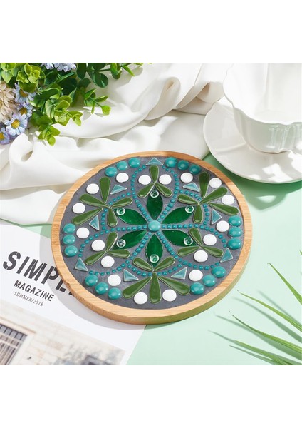 Dıy Seramik Mozaik Kiti Çiçek Mozaik Bambu Coaster Seti Yetişkin Yeni Başlayanlar Için Set Yeşil Cam Mozaik Fayans Ev Dekorasyon (Yurt Dışından) indirimleri