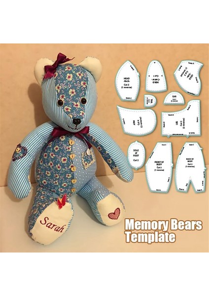 Hafıza Ayı Şablon Cetvel Seti, 10 Pcs Memory Bear Şablon Cetveli Seti 12 Inç Ayı Şablonu Için Uygun (Yurt Dışından) modelleri