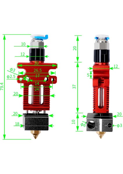 Cr-6 Se 3D Yazıcı Aksesuarları 3D Yazıcı Aksesuarları Için Hotend Extruse Head Kiti Yazıcı Khead Hotend Nozul (Yurt Dışından) modelleri