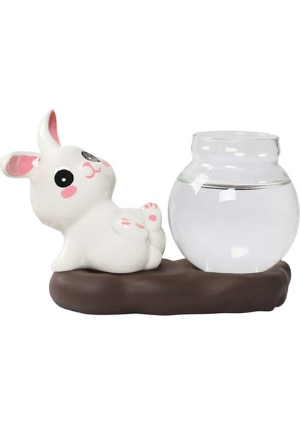 B Karikatür Sevimli Tavşan Hidroponik Çiçek Vazo Şeffaf Cam Çiçek Düzenleme Bitki Tencereleri Bitkiler Ev Dekoru Için Pot (Yurt Dışından)