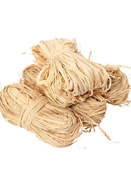 6pcs Doğal Rafya Kağıt Şeridi Çiçekçi Buketleri Dekorasyon El Sanatları Noel Rafya Hediye Sarma Şeridi (Yurt Dışından)