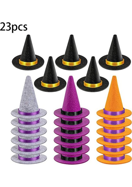 23 Pcs Mini Cadı Şapkaları Cadılar Bayramı Hisset 4 Renkli Cadı Şapkaları Hisset Hitch Hats Cadılar Bayramı Şarap Şişesi Parti Dekorasyonu (Yurt Dışından) fiyatları