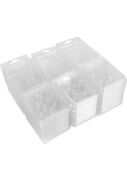 60 Paket Balmumu Eriyik Kapları -6 Boşluk Temiz Boş Plastik Balmumu Eriyik Kalıpları - Tarts Mum Eriyikleri Için Kapaklar. (Yurt Dışından)