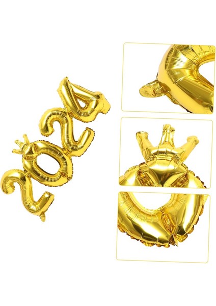 16 Inç 2024 Sayı Folyo Balonlar Festival Için Renkli Alüminyum Folyo Balon Noel Partisi Ev Dekoru Yeni Yıl (9 Adet) (Yurt Dışından) modelleri