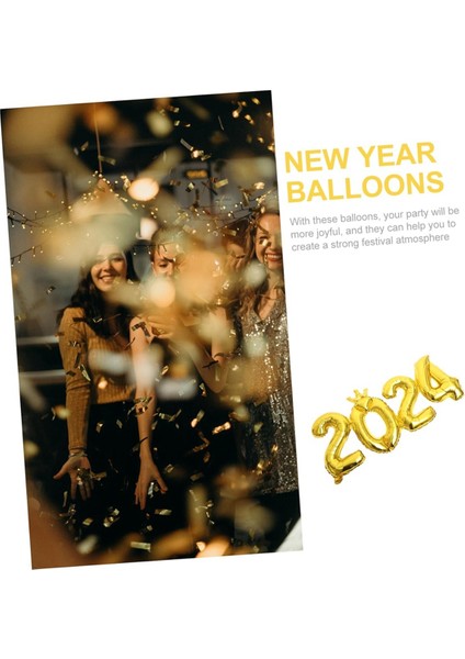 16 Inç 2024 Sayı Folyo Balonlar Festival Için Renkli Alüminyum Folyo Balon Noel Partisi Ev Dekoru Yeni Yıl (9 Adet) (Yurt Dışından) fırsatları