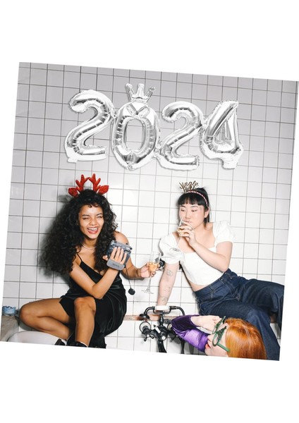 16 Inç 2024 Sayı Folyo Balonlar Festival Için Renkli Alüminyum Folyo Balon Noel Partisi Ev Dekoru Yeni Yıl (9 Adet) (Yurt Dışından) indirimleri