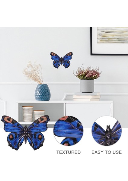 Açık Duvar Dekoru Kelebek Dekorasyon Metal Kelebek Duvar Dekoru Için Metal Duvar Dekoru Ev Süslemeleri Mavi (Yurt Dışından) modelleri