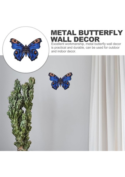 Açık Duvar Dekoru Kelebek Dekorasyon Metal Kelebek Duvar Dekoru Için Metal Duvar Dekoru Ev Süslemeleri Mavi (Yurt Dışından) fırsatları
