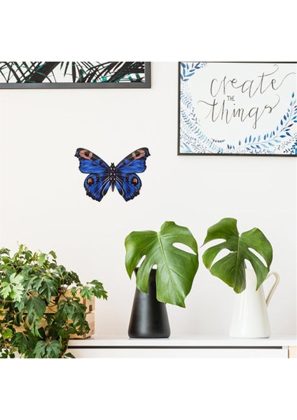 Açık Duvar Dekoru Kelebek Dekorasyon Metal Kelebek Duvar Dekoru Için Metal Duvar Dekoru Ev Süslemeleri Mavi (Yurt Dışından) indirimleri