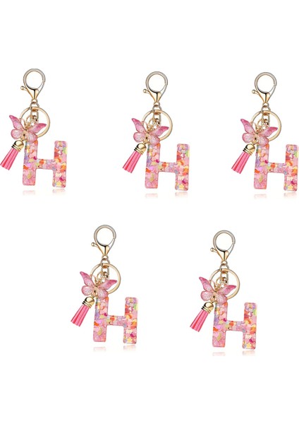 H Tip Moda Pembe Mektup Anahtar Kristal Epoksi Bayanlar Kolye (Yurt Dışından)