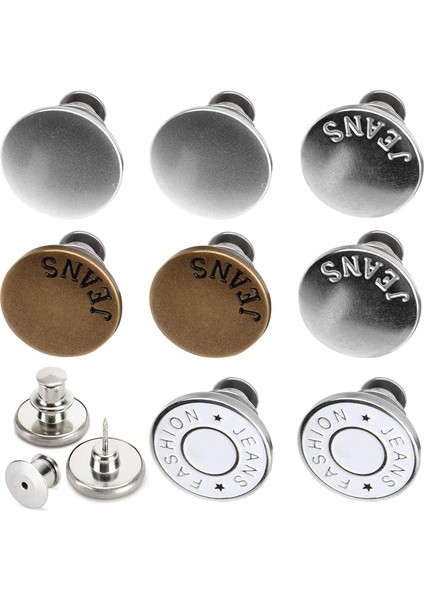 8 Set Düğme Pin Kot Pantolon, Kesintisiz Uyum, Çıkarılabilir Pantolon Düğme Pimleri, Mükemmel Uyum Anında Kot Düğmeleri (Yurt Dışından)