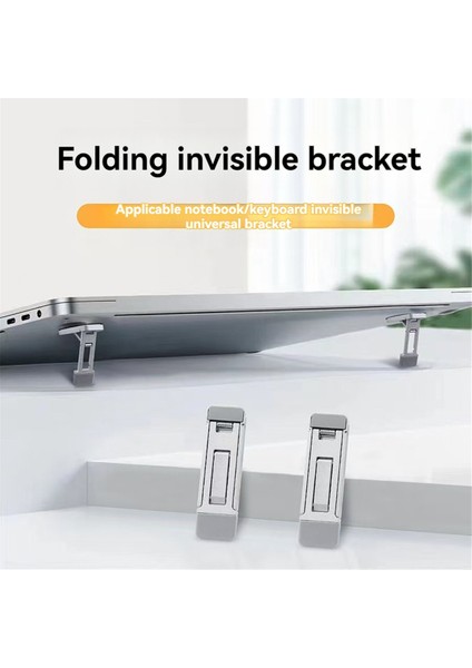 2 Pcs Taşınabilir Görünmez Dizüstü Bilgisayar Stand Mini Çinko Alaşım Dizüstü Bilgisayar Ayakları Kaldırıcı Katlanabilir Dizüstü Soğutma Yükseltici (Yurt Dışından) modelleri
