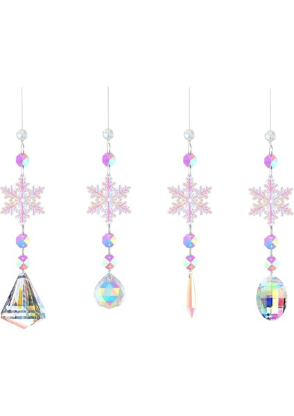 Güneş Yakalayıcılar Kapalı Pencere Kar Taneleri Asılı Kristal Suncatcher Prizma Top Gökkuşağı Suncatcher Kar Tanesi Kolye (Yurt Dışından)