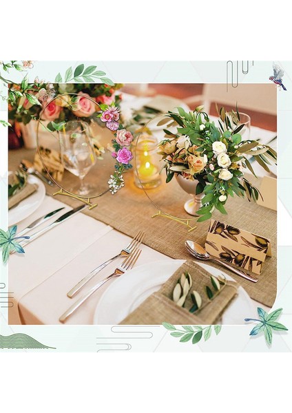 5pcs Metal Kavisli Temel Çiçek Çember Merkezi Masa, Metasa Süslemeleri Durumlu Metal Altın Çelenk Halkaları (Yurt Dışından) fiyatları