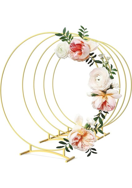 5pcs Metal Kavisli Temel Çiçek Çember Merkezi Masa, Metasa Süslemeleri Durumlu Metal Altın Çelenk Halkaları (Yurt Dışından) indirimleri