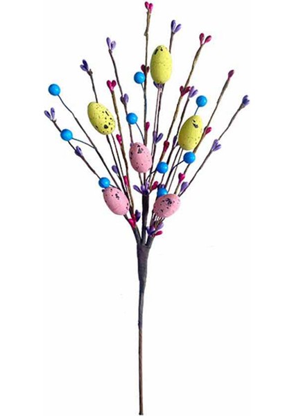 Pastel Paskalya Yumurtası ve Çilek ile Yapay Paskalya Sprey Vine- Dekoratif Bahar Çiçek Kökleri- Easter Yumurta Şubeleri E E E (Yurt Dışından)