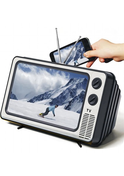 Retro Tv Telefon Büyüteç 3D Hd Cep Telefonu Ekranı 12 Inç Retro Tv Amplifikatörü Tüm Akıllı Telefonlar Için (Yurt Dışından) modelleri