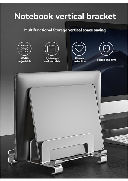 Dizüstü Bilgisayar Stand Tutucu Ayarlanabilir Dikey Masaüstü Dizüstü Dock Alan Tasarlayan 3 Aradan 1 Bilgisayar Stand Gri (Yurt Dışından) modelleri