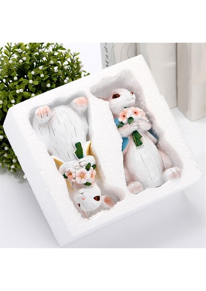2 Adet Paskalya Tavşanı Dekorasyonları Reçine Tavşan Figürinler, Bahar Tavşanı Dekoru El Yapımı Çift Tavşan Heykelleri Ev Dekoru (Yurt Dışından) fırsatları