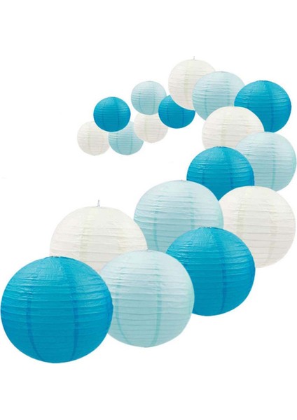 18 Adet Kraliyet Mavi Kağıt Fener Seti, Yeniden Kullanılabilir Asılı Dekoratif Japon Çin Kağıt Fenerleri, Kolay Montaj (Yurt Dışından)