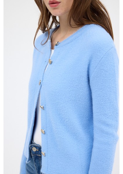Bebe Mavi Kadın Yumoş Dokulu Düğmeli Triko Hırka 2241 indirimleri