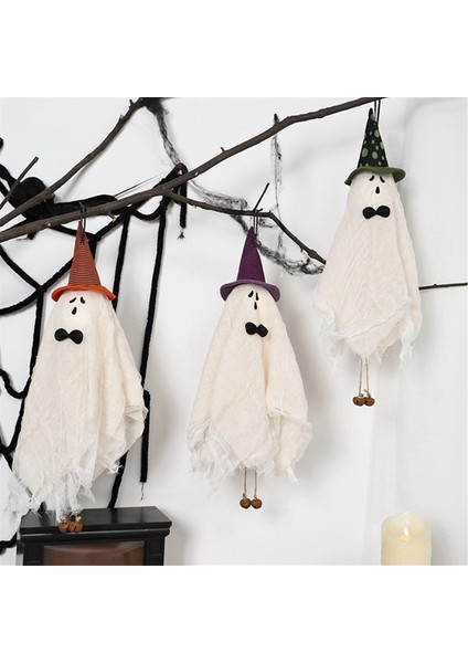 1pcs Cadılar Bayramı Mor Cadı Şapkası ile Asılı Hayaletler Sevimli Ürkütücü Hayalet Asma Hayalet Cadılar Bayramı Dekorasyonları (Yurt Dışından) modelleri