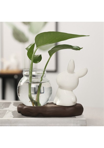 Karikatür Sevimli Tavşan Hidroponik Çiçek Vazo Şeffaf Cam Çiçek Aranjman Bitki Kapları Bitkiler Ev Dekor Için Pot (Yurt Dışından) indirimleri