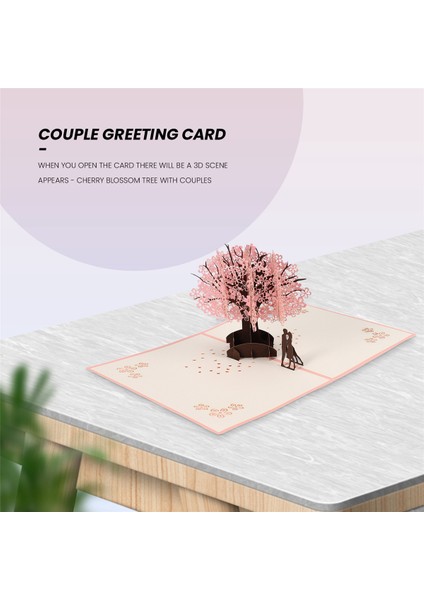 El Yapımı Pop -Up Romantik Doğum Günü, Yıldönümü, Koca, Karısı, Erkek Arkadaşı, Kız Arkadaşı Için Flört Kartı - Çiftler ile Kiraz Çiçeği Ağacı (Yurt Dışından) fiyatları