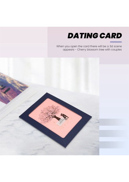 El Yapımı Pop -Up Romantik Doğum Günü, Yıldönümü, Koca, Karısı, Erkek Arkadaşı, Kız Arkadaşı Için Flört Kartı - Çiftler ile Kiraz Çiçeği Ağacı (Yurt Dışından) fırsatları