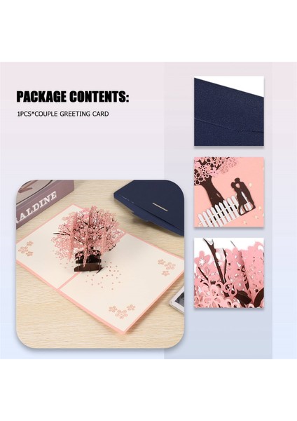 El Yapımı Pop -Up Romantik Doğum Günü, Yıldönümü, Koca, Karısı, Erkek Arkadaşı, Kız Arkadaşı Için Flört Kartı - Çiftler ile Kiraz Çiçeği Ağacı (Yurt Dışından) indirimleri