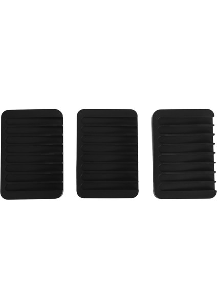 3 Paket Silikon Duş Sabun Tabağı, Sabun Tasarrufu Tutucu, Dikdörtgen Içbükey Siyah (Yurt Dışından)