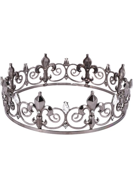 Gotik Full King Taç - Erkek ve Erkekler Için Metal Kronlar ve Tiaras, Goth Prens Balo Partisi Şapkaları, Cadılar Bayramı Cosplay Kostümü (Yurt Dışından)