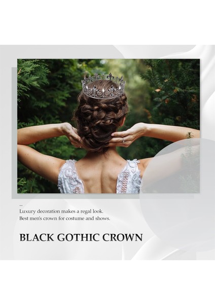 Gotik Full King Taç - Erkek ve Erkekler Için Metal Kronlar ve Tiaras, Goth Prens Balo Partisi Şapkaları, Cadılar Bayramı Cosplay Kostümü (Yurt Dışından) fiyatları