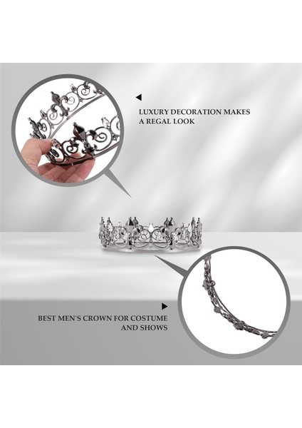 Gotik Full King Taç - Erkek ve Erkekler Için Metal Kronlar ve Tiaras, Goth Prens Balo Partisi Şapkaları, Cadılar Bayramı Cosplay Kostümü (Yurt Dışından) modelleri
